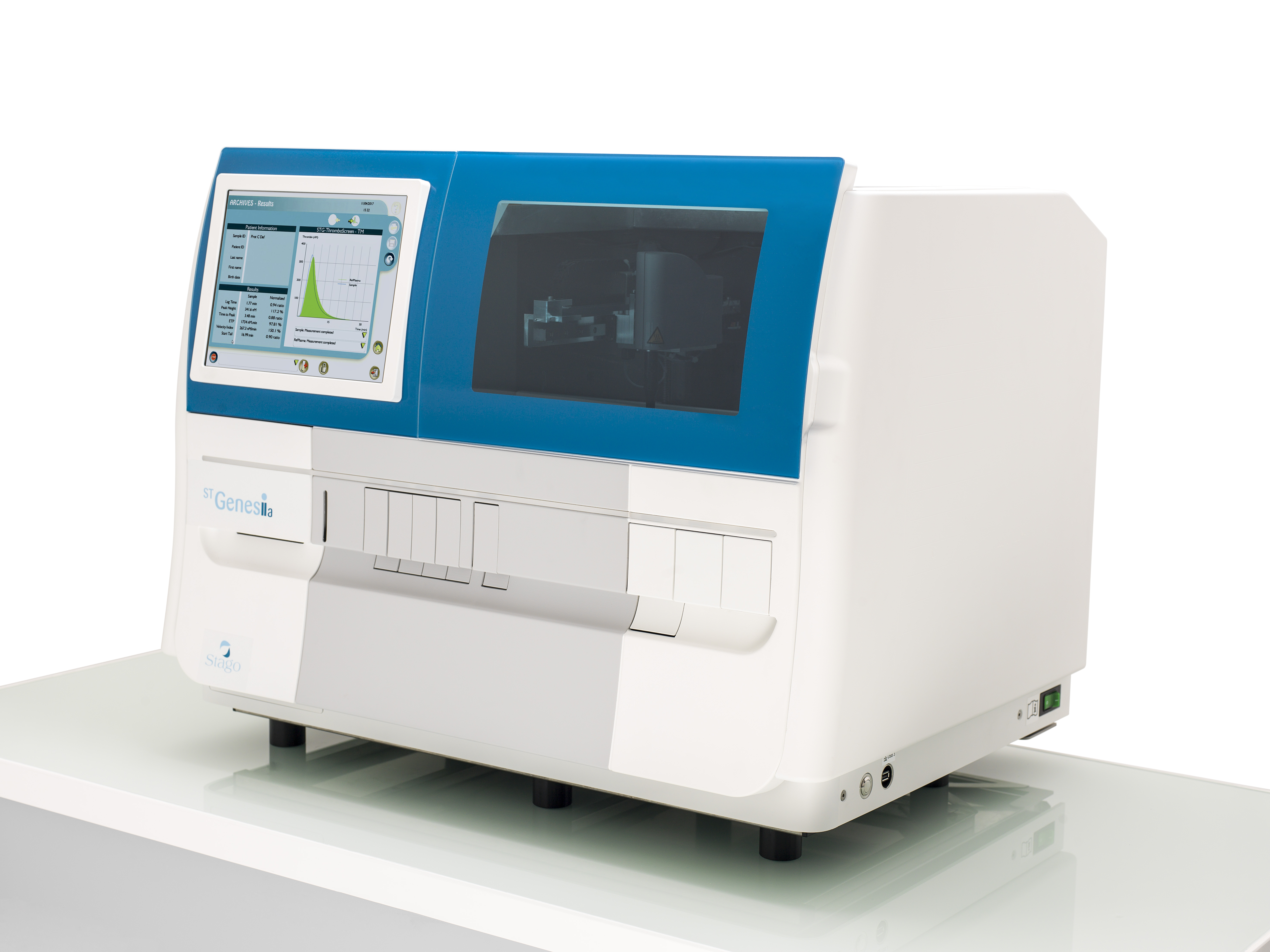 De ST Genesia is een automatische stollingsanalyzer voor het analyseren van trombinegeneratie. Deze analyzer kent meerdere harmonisatie bevorderende innovaties en komt met kits.